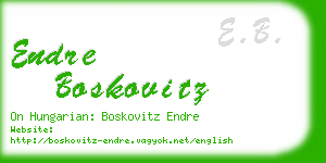 endre boskovitz business card